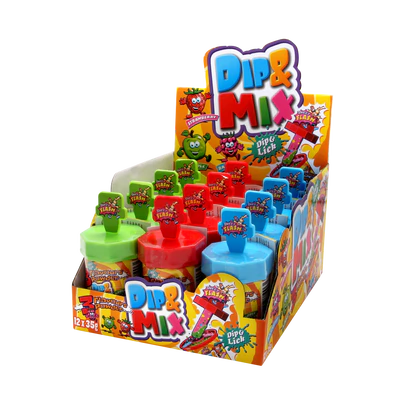 Sweet Flash Dip & Mix saure Lollipop mit Pulver zum dippen 35g – Rückansicht