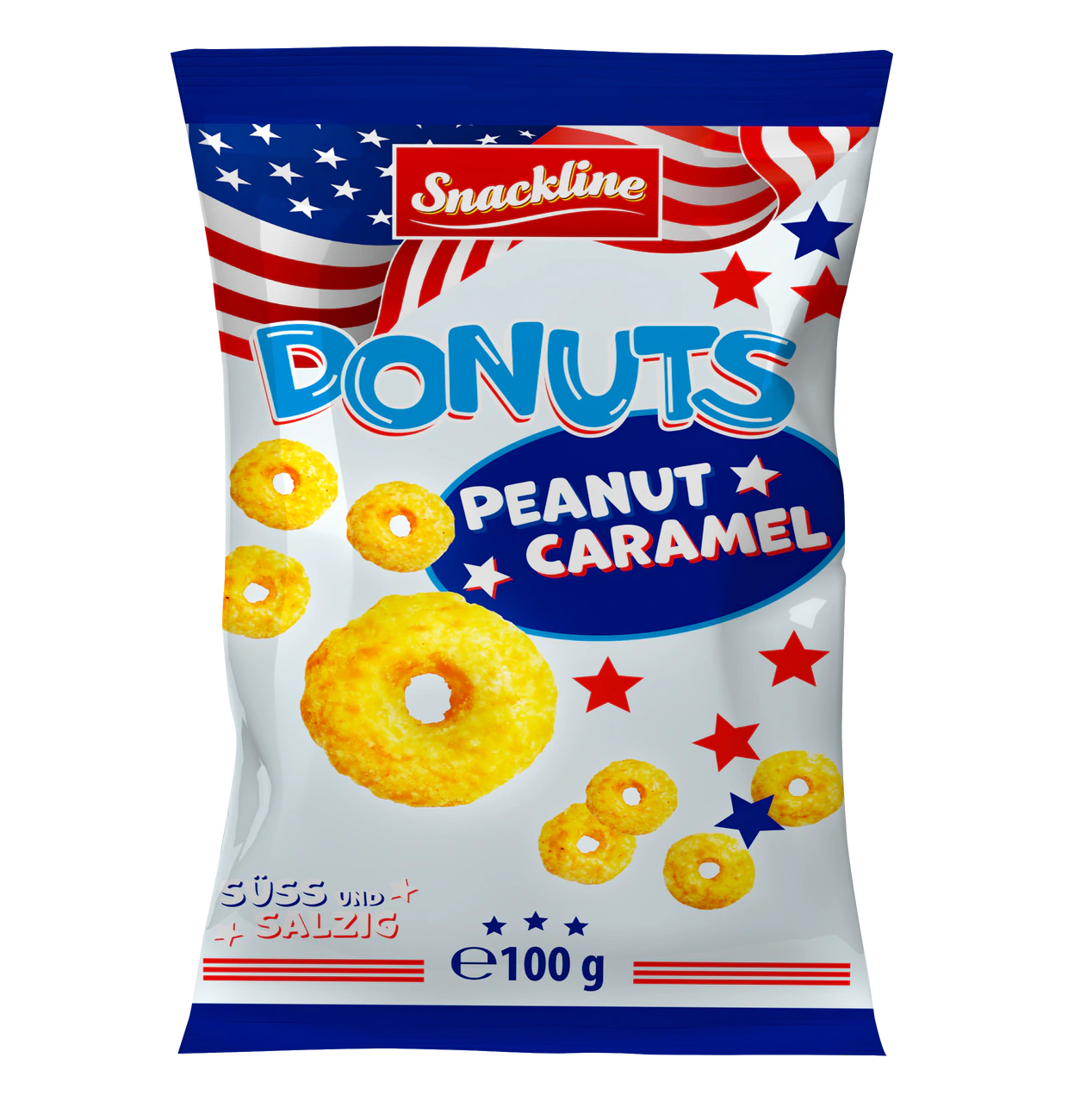 Snackline Donut Ringe Karamell-Erdnuss 100g