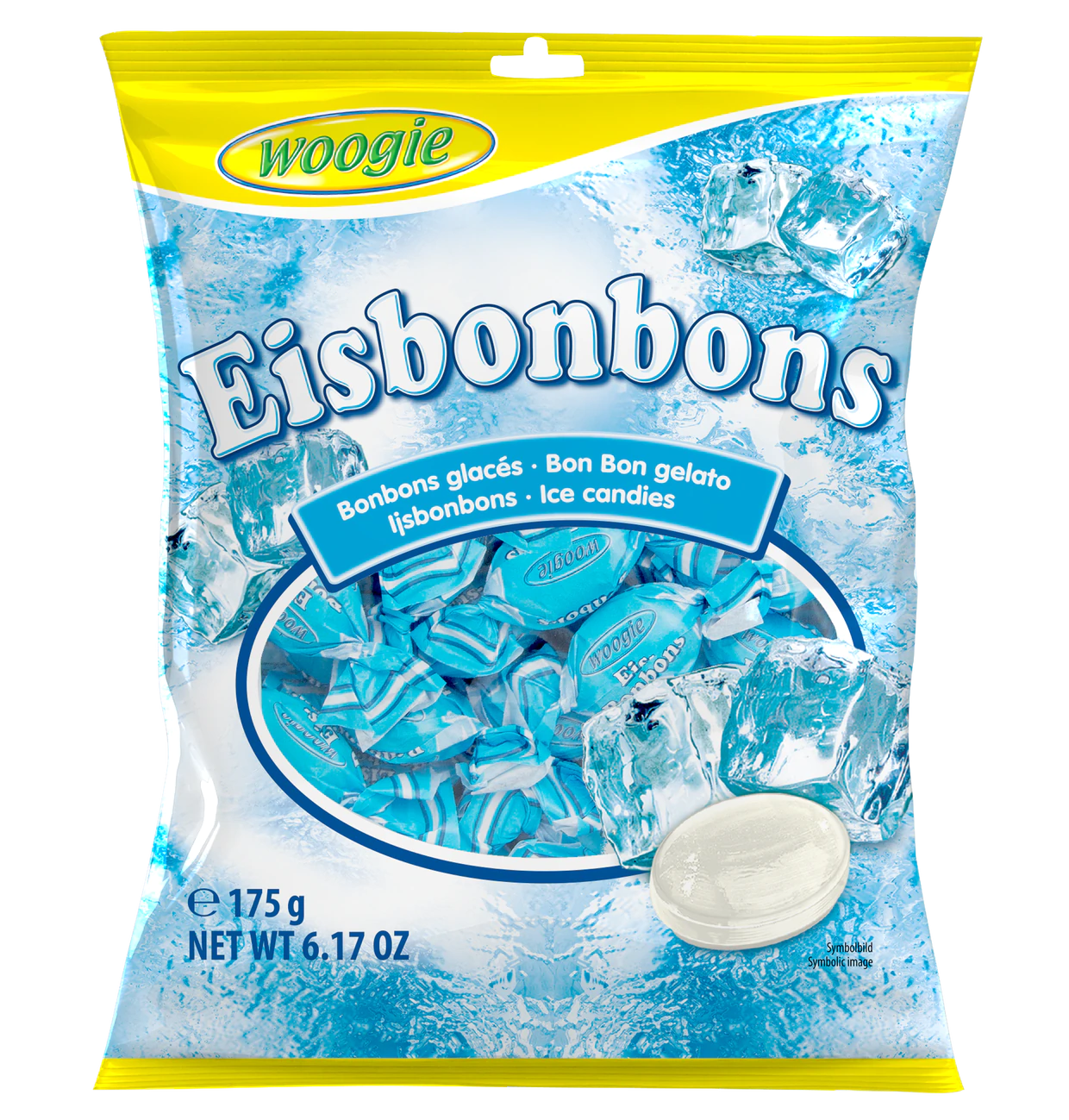 Woogie Eisbonbons 175g Erfrischende Eisbonbons mit leichtem Minzaroma