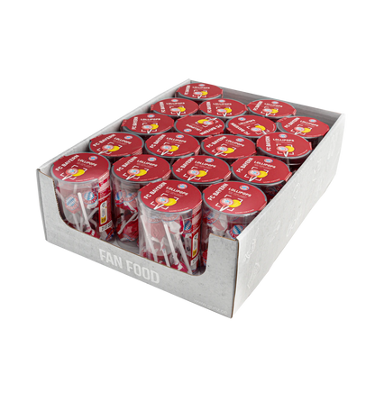 FC Bayern München Lollipops 150g Leckere Lollipops in den Geschmacksrichtungen: Zitrone, Orange, Apfel, Cola, Himbeere und Erdbeer