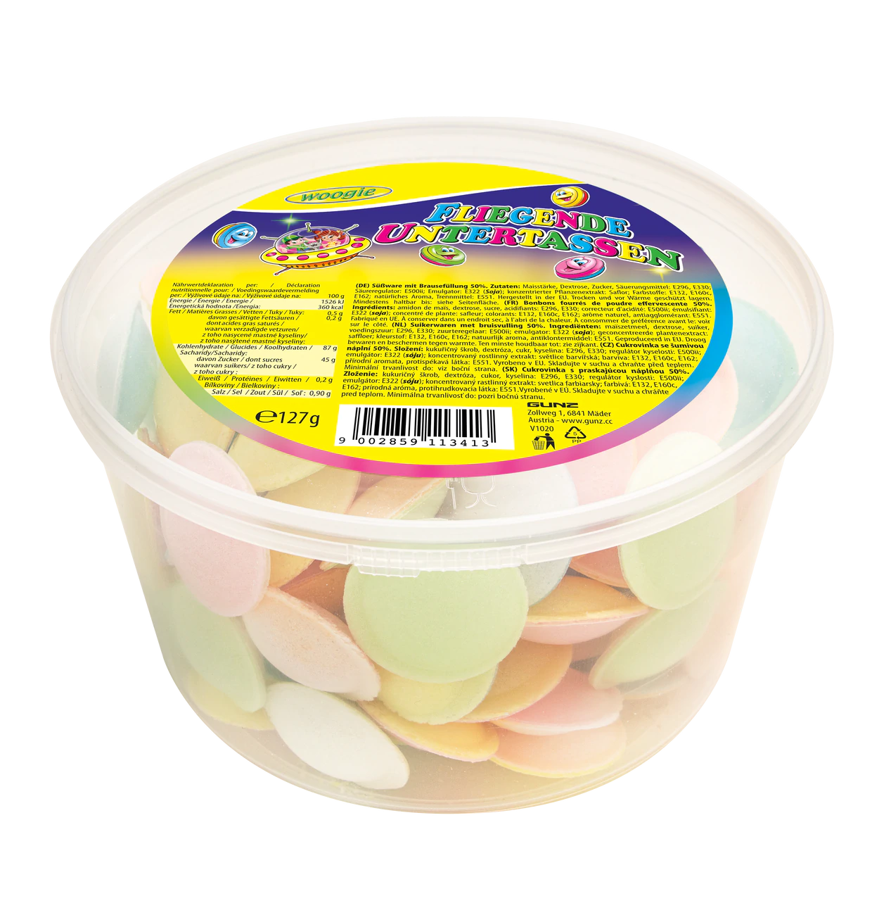 Fliegende Untertassen mit Brausefüllung 127g