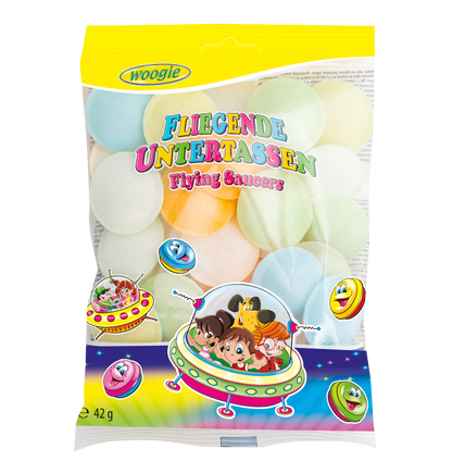 Fliegende Untertassen mit Brausefüllung 42g Beutel