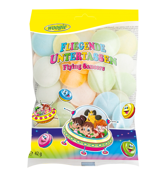 Fliegende Untertassen mit Brausefüllung 42g Beutel