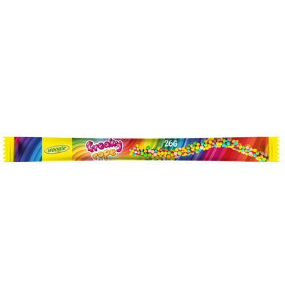Freaky Rope 26g Fruchtgummi Schlange mit Erdbeergeschmack mit Ummantelung aus bunten Zucker Perlen