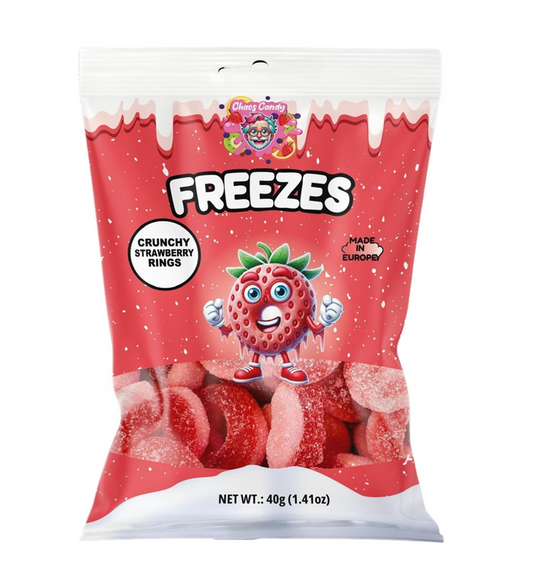 Chaos Candy - Freezes - Crunchy Strawberry Rings 40g