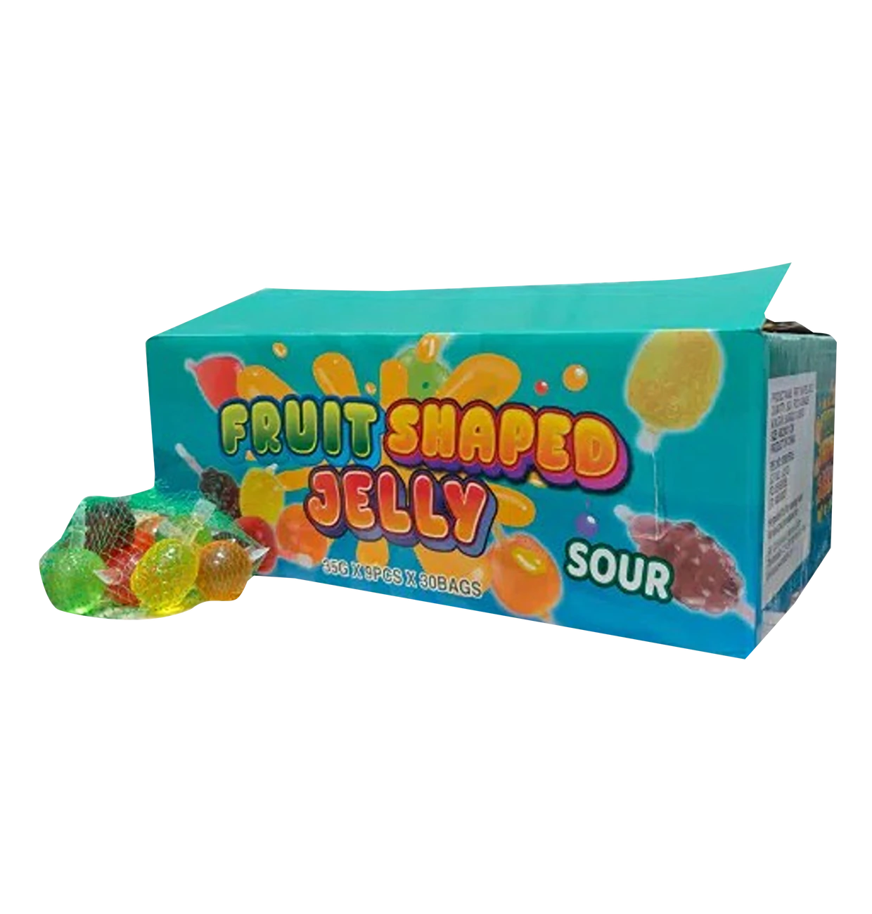 Sugar Daddy Fruchtgummi Fruit Shaped Jelly Fruits Sour 315g - 10 Früchte im Netz – Detailansicht