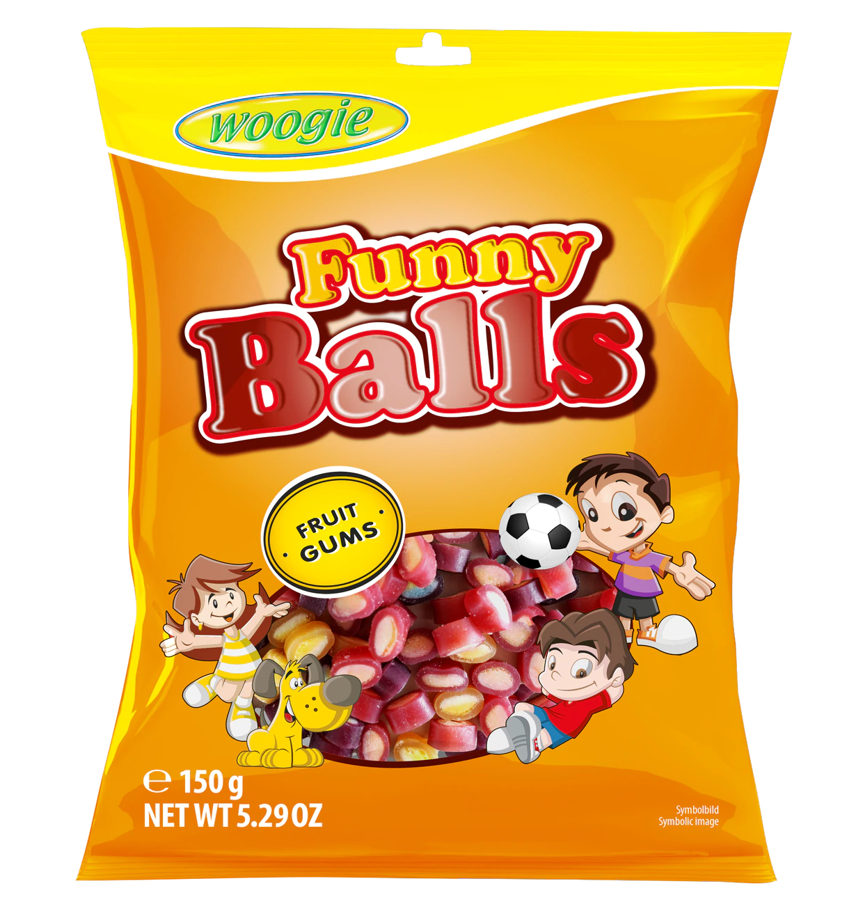 Woogi Funny Balls 150g Die Funny Balls sind eine bunte Mischung aus Fruchtgummi Konfekt