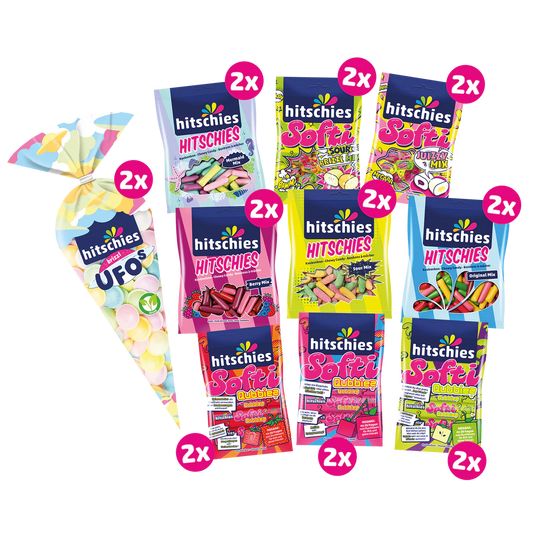 Hitschies Buntes Bündel Halal halal zertifizierte Süßigkeiten Mix aus 20 Beuteln Vorteilspreis