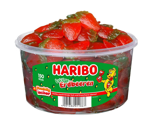 Haribo Wilde Erdbeeren 150 Stück Fruchtgummi mit Erdbeergeschmack
