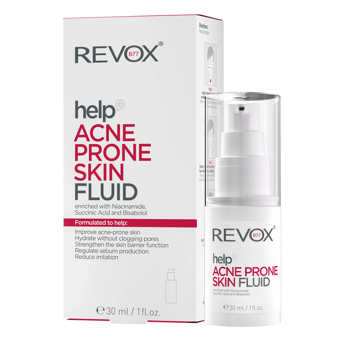 REVOX REVOX Help Acne Prone Skin Fluid 30 ml Hautpflege für unreine Haut Kosmetik