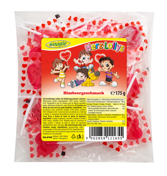 Herzlolly's mit Himbeergeschmack 175g