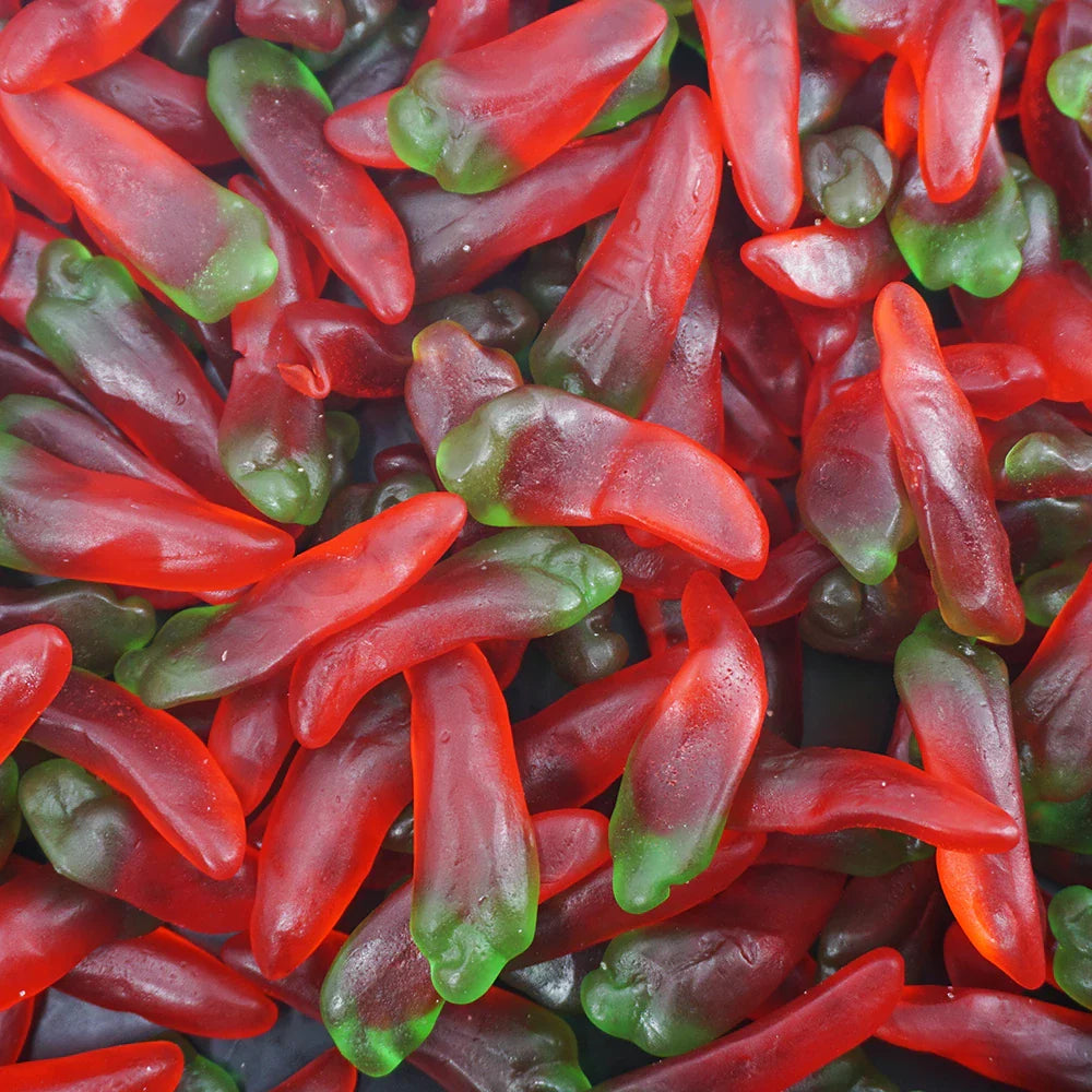 Dulceplus Jelly Mini Chili Peppers scharfe Fruchtgummi Chili´s 1 Kg