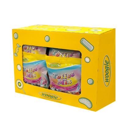 Woogi Kaubonbons Toffee Mix 160g Gemischte Kaubonbons mit Fruchtgeschmack.
