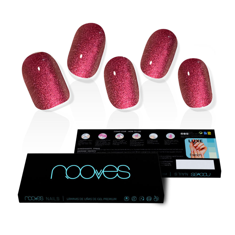 GEL NAILS ruby claret premium #glam glitter 20 u