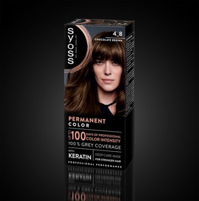 SYOSS Permanent Color Haarfarbe 4,8 Castaño Chocolate 1 Anwendung