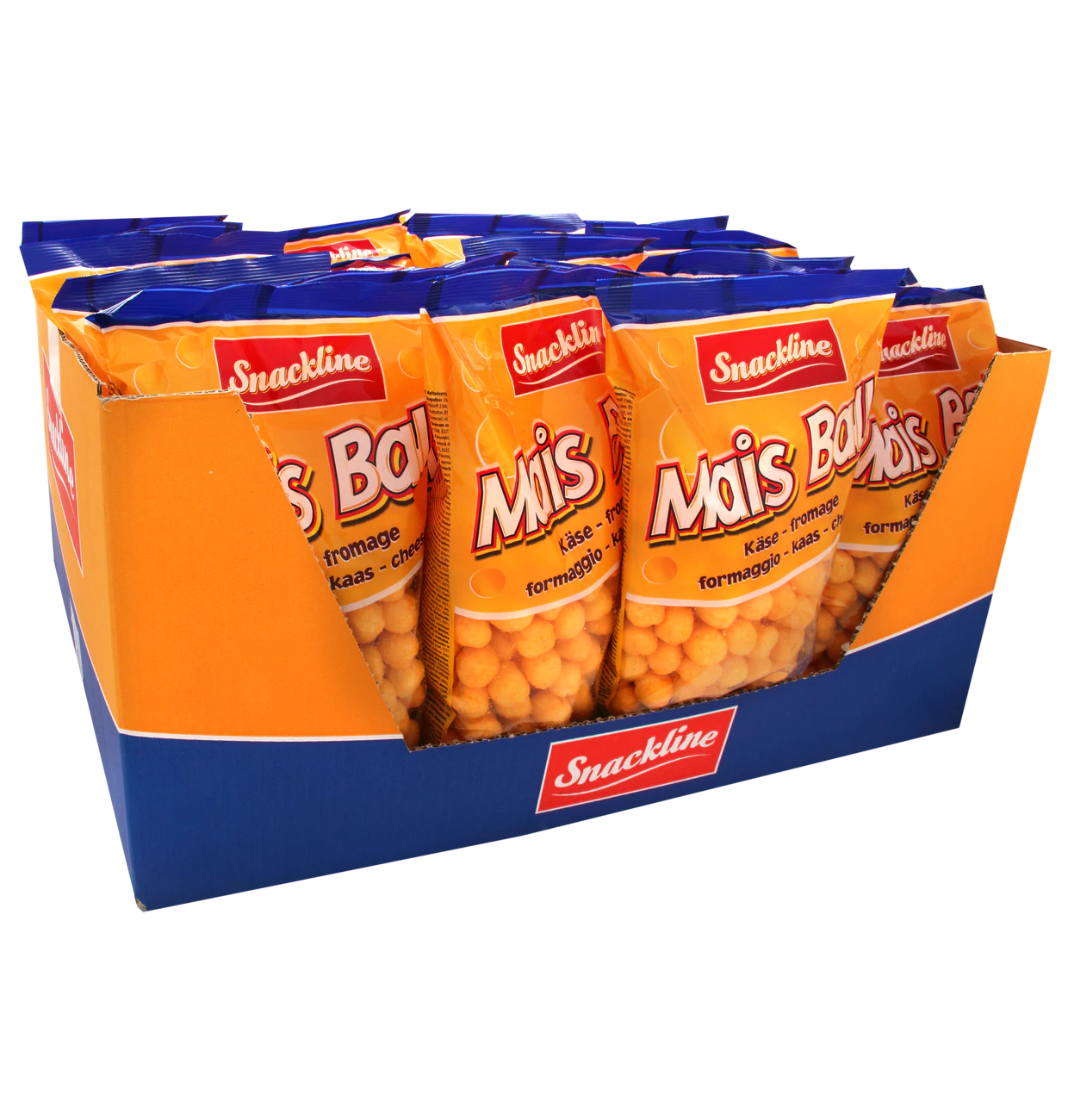 Mais Balls Käse Maissnack gesalzen 125g Knusprig-gepuffter Maissnack mit Käsearoma.