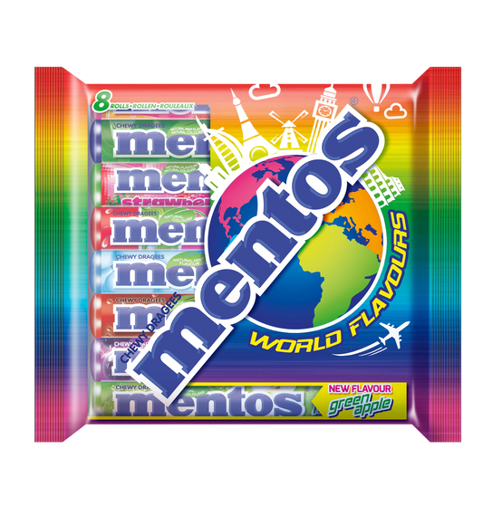 Mentos Kaubonbon World Flavours 300g 8 Rollen 37,5g
