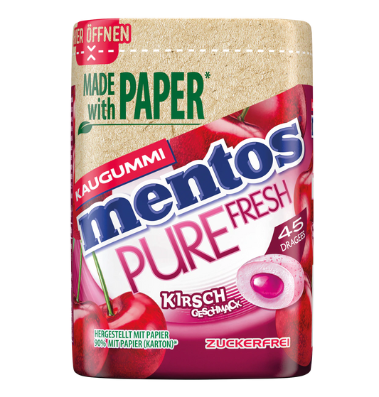 Mentos Pure Fresh Kirsch Kaugummi 90g Zuckerfrei