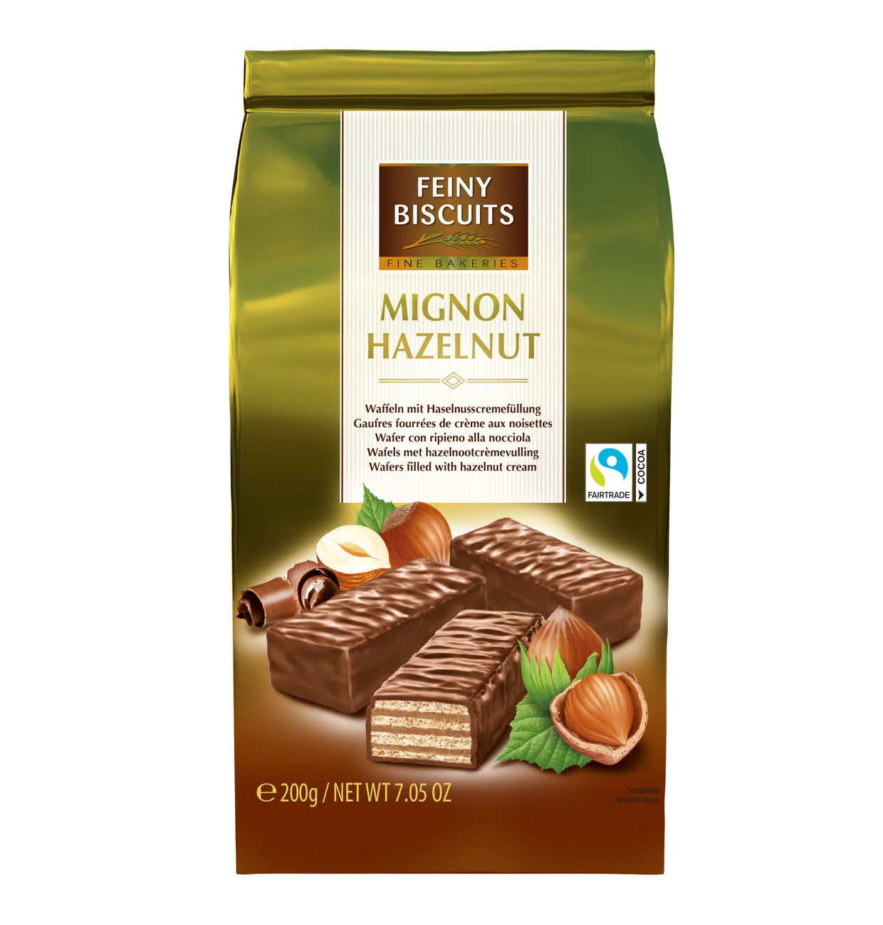 Mignon Waffeln mit Haselnusscremefüllung 200g