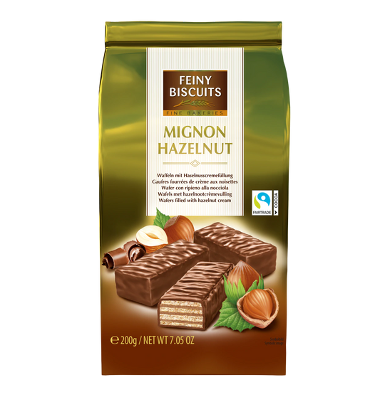 Mignon Waffeln mit Haselnusscremefüllung 200g