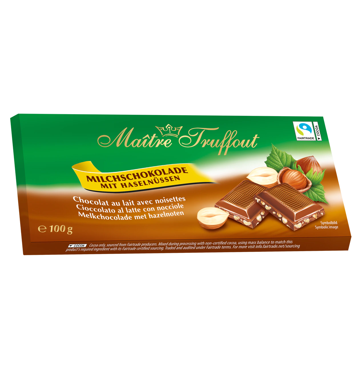 Maître Truffout Milchschokolade mit Haselnuss 100g
