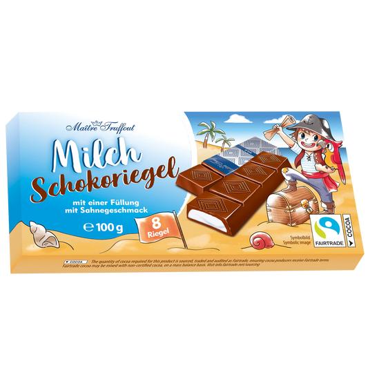 Milchschokolade mit Sahnecremefüllung 8 Riegel 100g