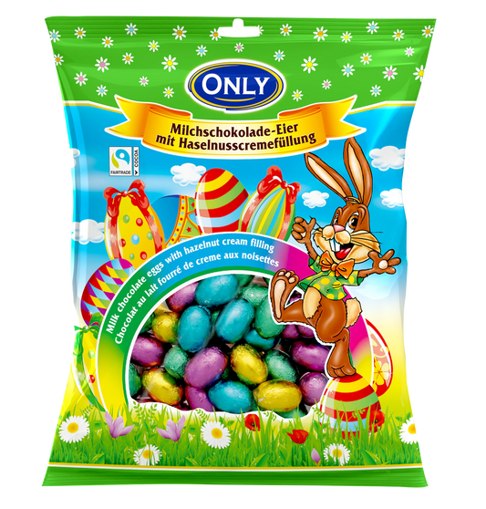 Milchschokoladeeier mit Haselnusscremefüllung klein 400g