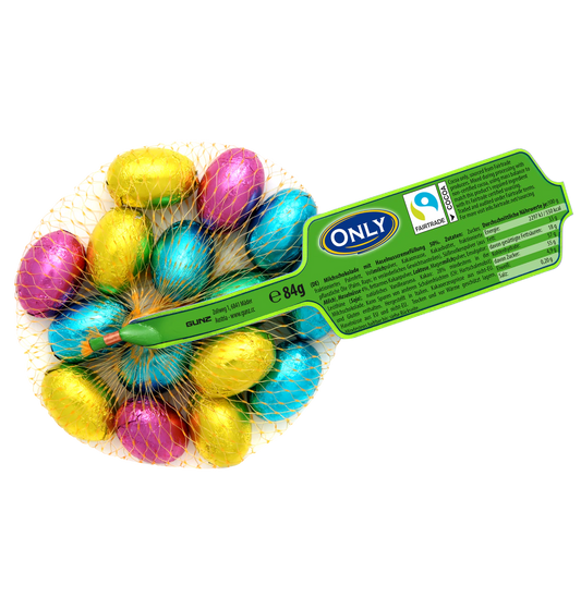 Milchschokoladeeier mit Haselnusscremefüllung klein 84g