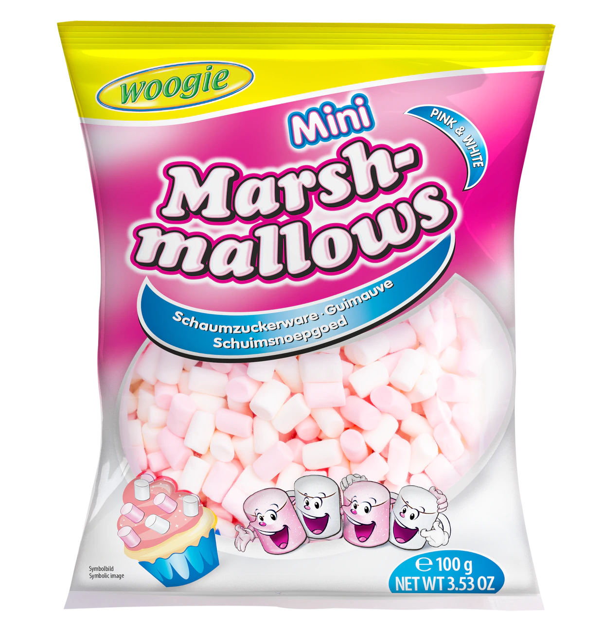Woogie Mini Marshmallows Pink & Weiß 100g