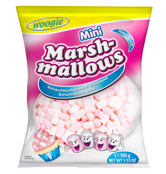 Woogie Mini Marshmallows Pink & Weiß 100g