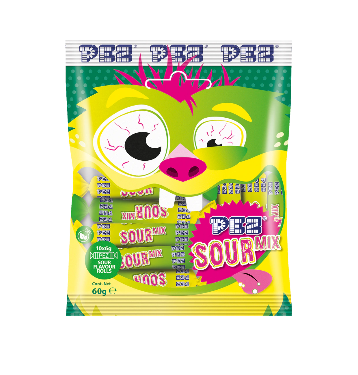 PEZ Monster Fizzy Sour Mix Brausebonbon 10x6g