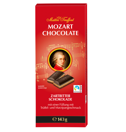 Mozart Zartbitterschokolade 143g - Mozart Tafel von Maître Truffout