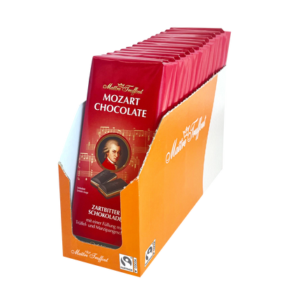 Mozart Zartbitterschokolade 143g - Mozart Tafel von Maître Truffout – Detailansicht