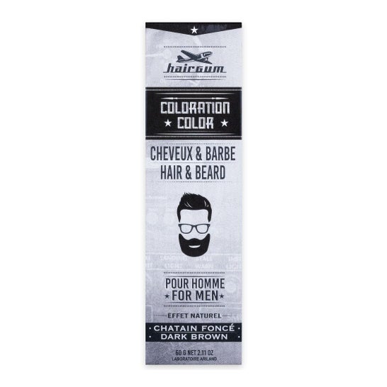 HAIRGUM Coloration Tinte Para Barba Y Cabello 3-Castaño Oscuro 60 g Haarfarbe