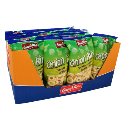 Onion Rings Maissnack gesalzen 125g Extrudierter Maissnack mit Zwiebelgeschmack.