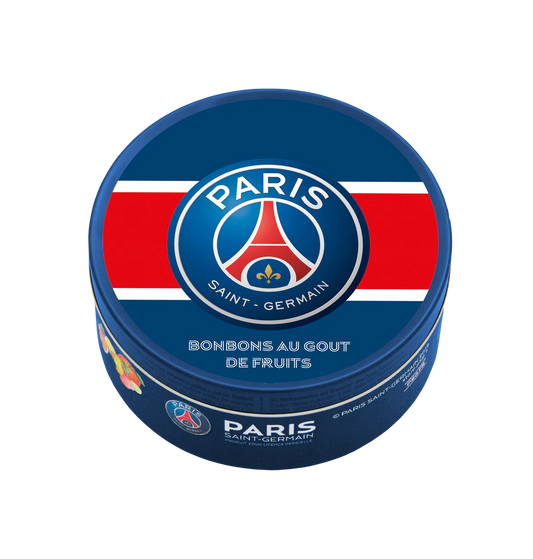 Paris Saint Germain Bonbons mit Früchtemixgeschmack 200g in Metalldose