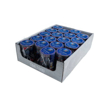 Paris Saint Germain PSG Lollipops 150g Leckere Lollipops in den Geschmacksrichtungen: Zitrone, Orange, Apfel, Cola, Himbeere und Erdbeer