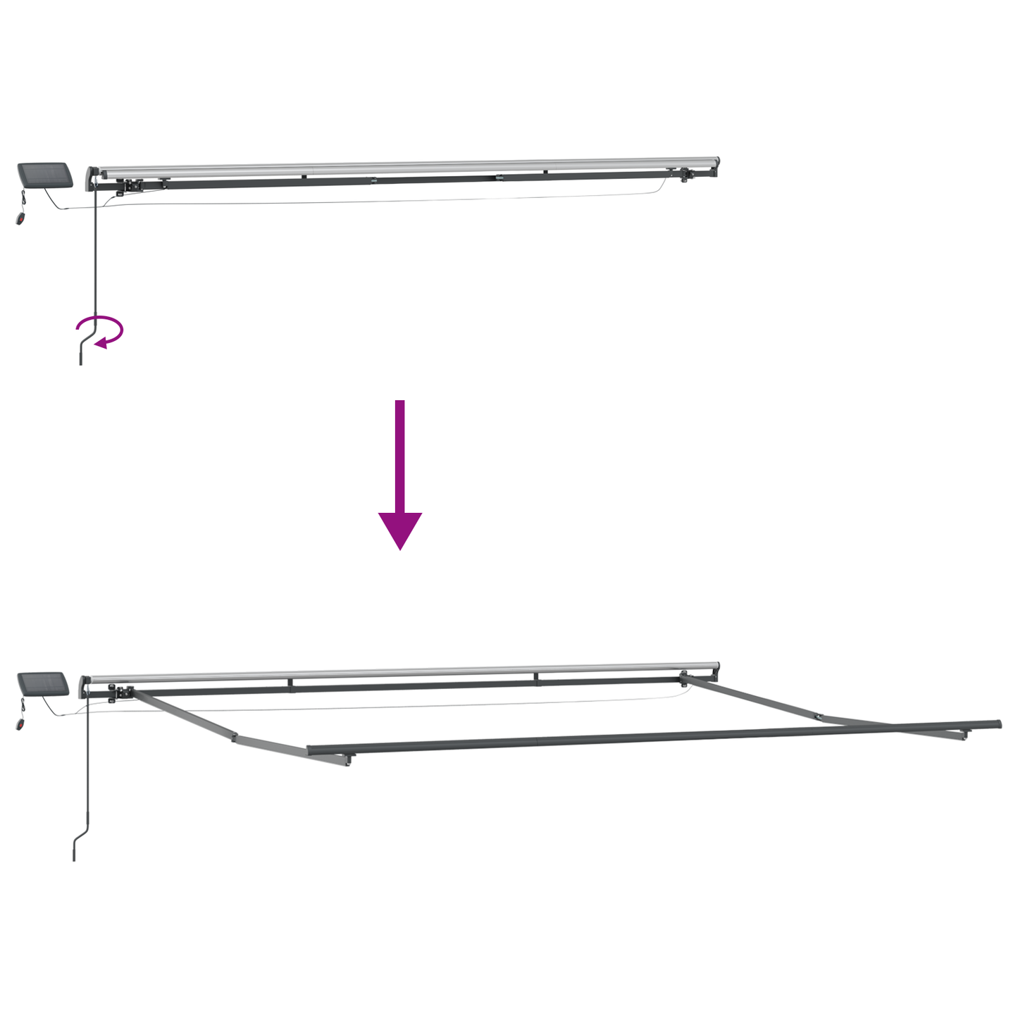 Manuelle Einziehbare Markise Mit Led Beige