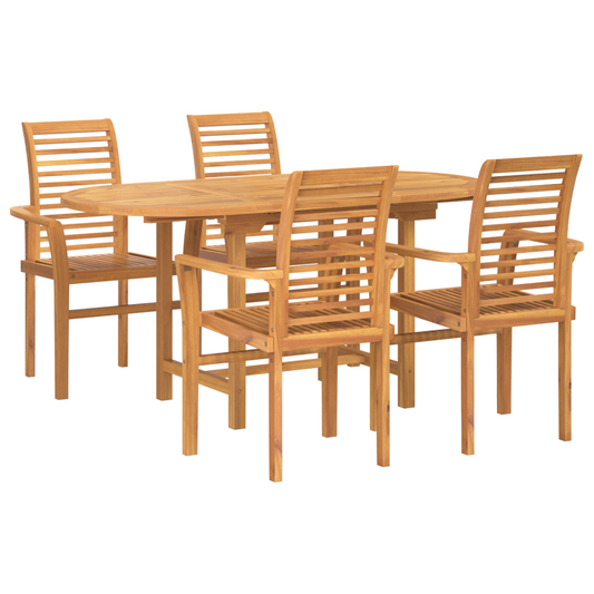 5-Teilige Garten Essgruppe Massivholz Teak