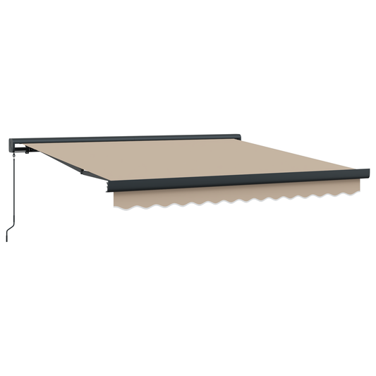 Manuelle Einziehbare Markise Beige Beige (Grauer Rahmen)