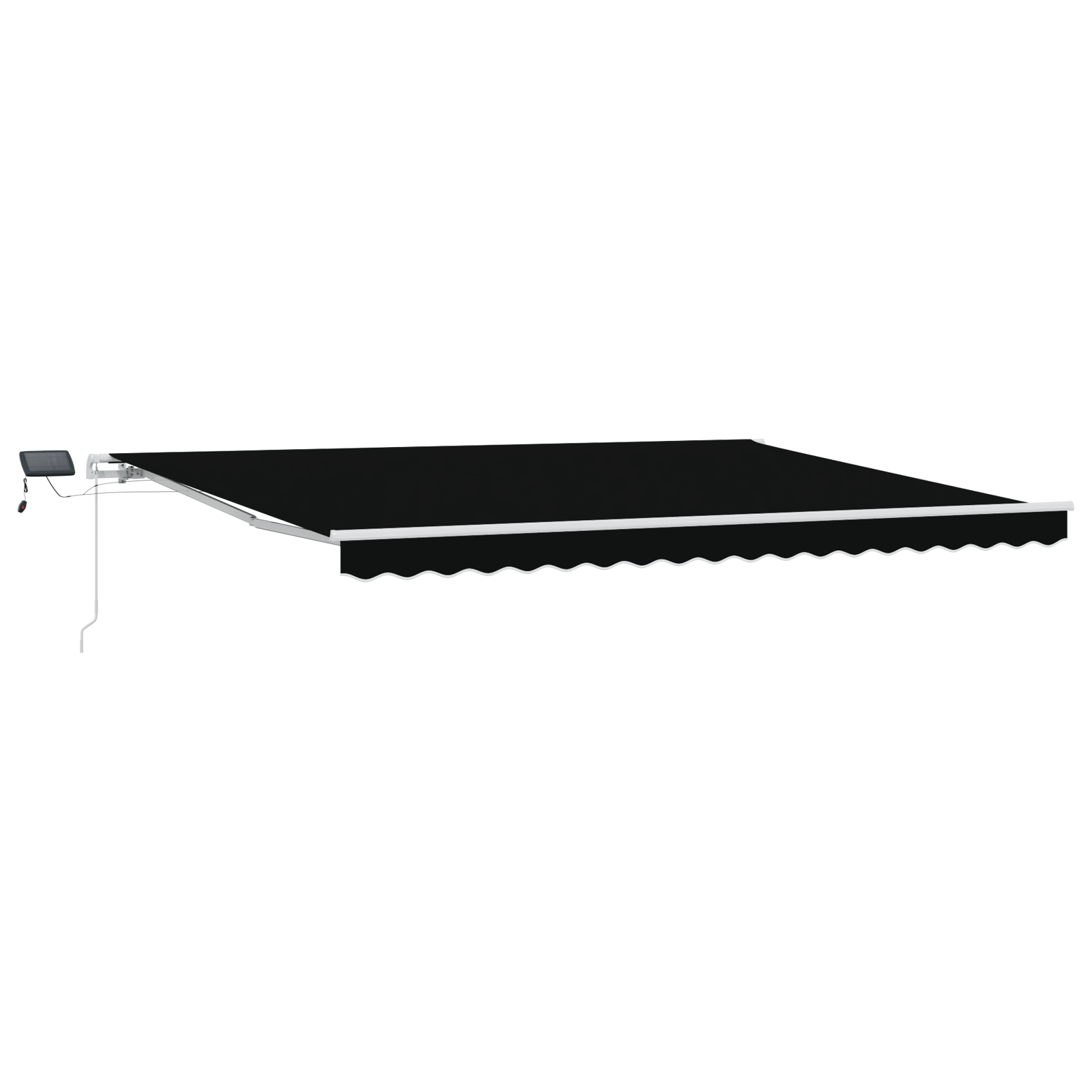 Manuelle Einziehbare Markise Mit Led Schwarz