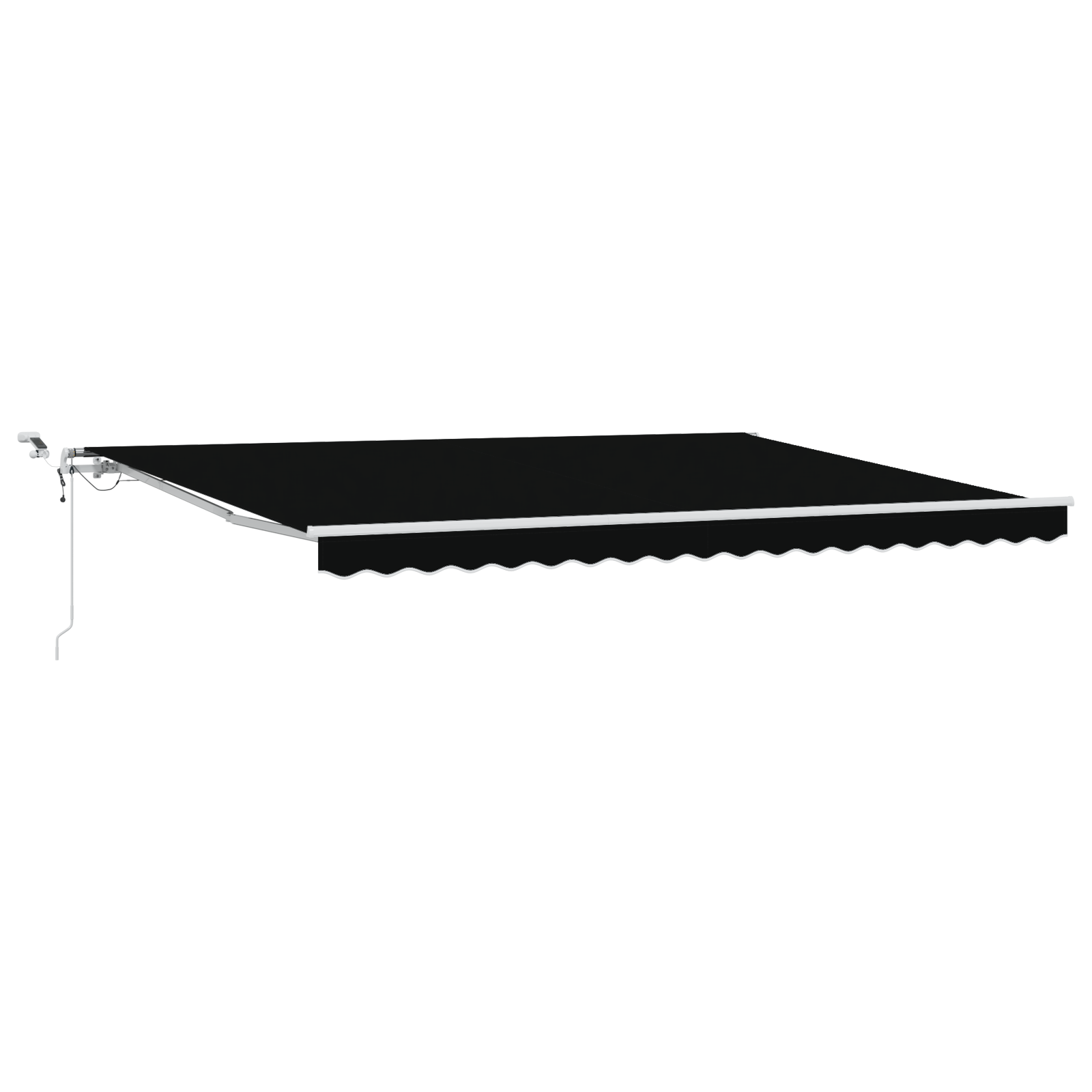 Automatische Einziehbare Markise Mit Led Schwarz