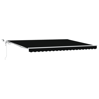 Automatische Einziehbare Markise Mit Led Schwarz