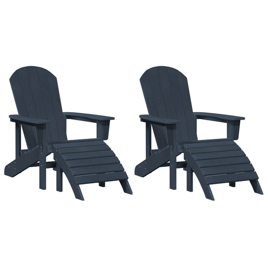 Adirondack-Stühle Mit Fußstützen 2 Stk Hdpe
