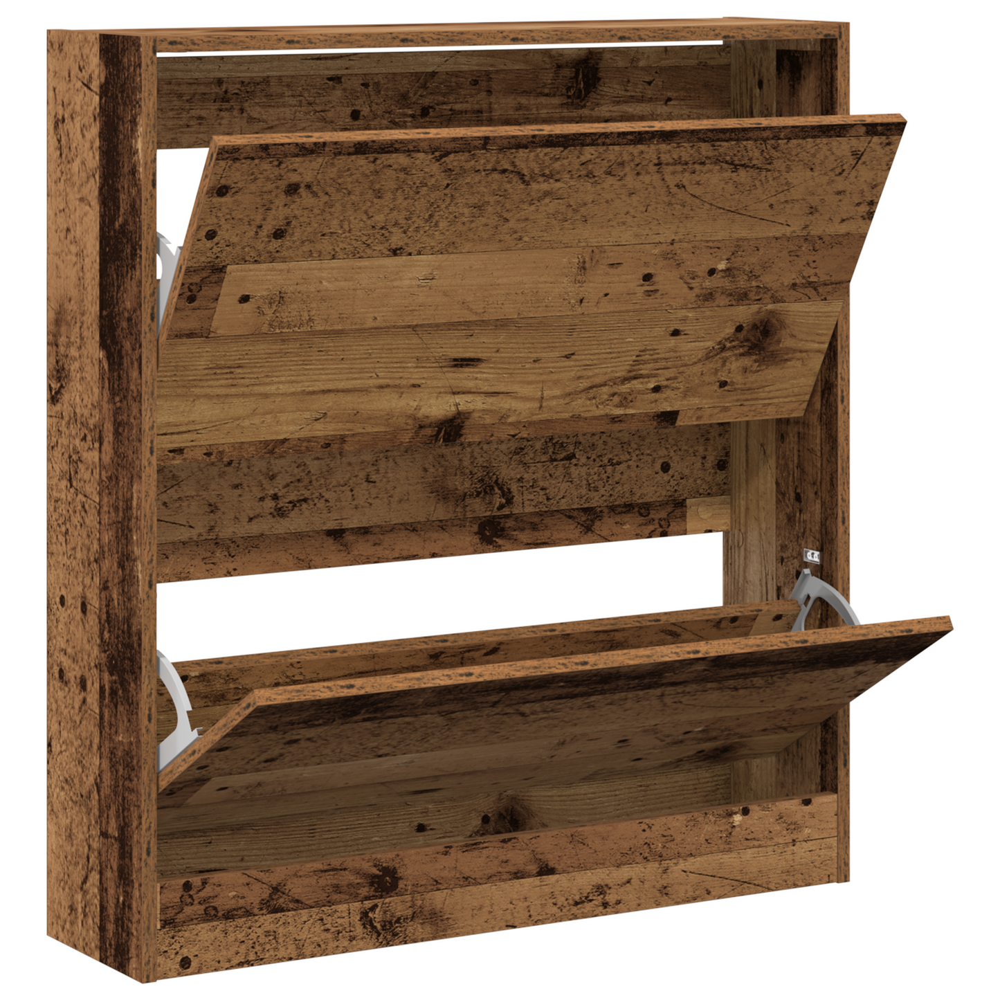 Schuhschrank Mit Klappenfach 80X21X87,5 Cm Altholz
