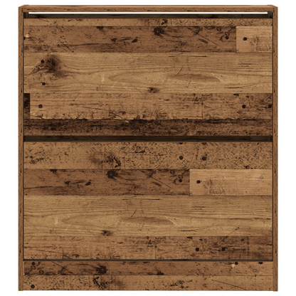 Schuhschrank Mit Klappenfach 80X21X87,5 Cm Altholz