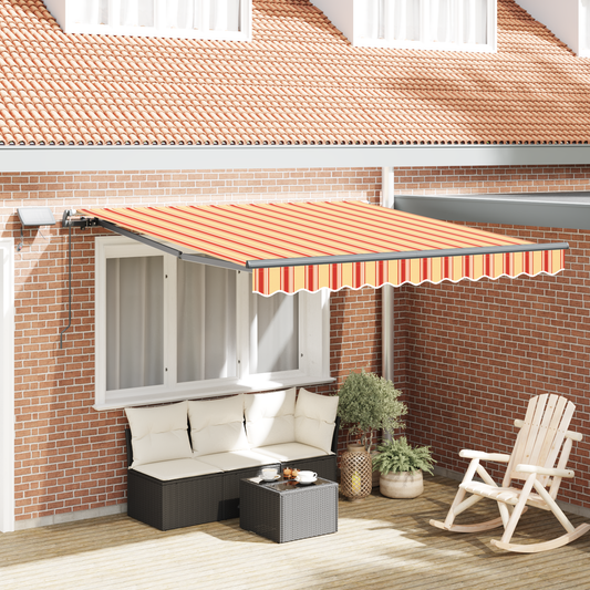 Manuelle Einziehbare Markise Mit Led Gelb Und Orange
