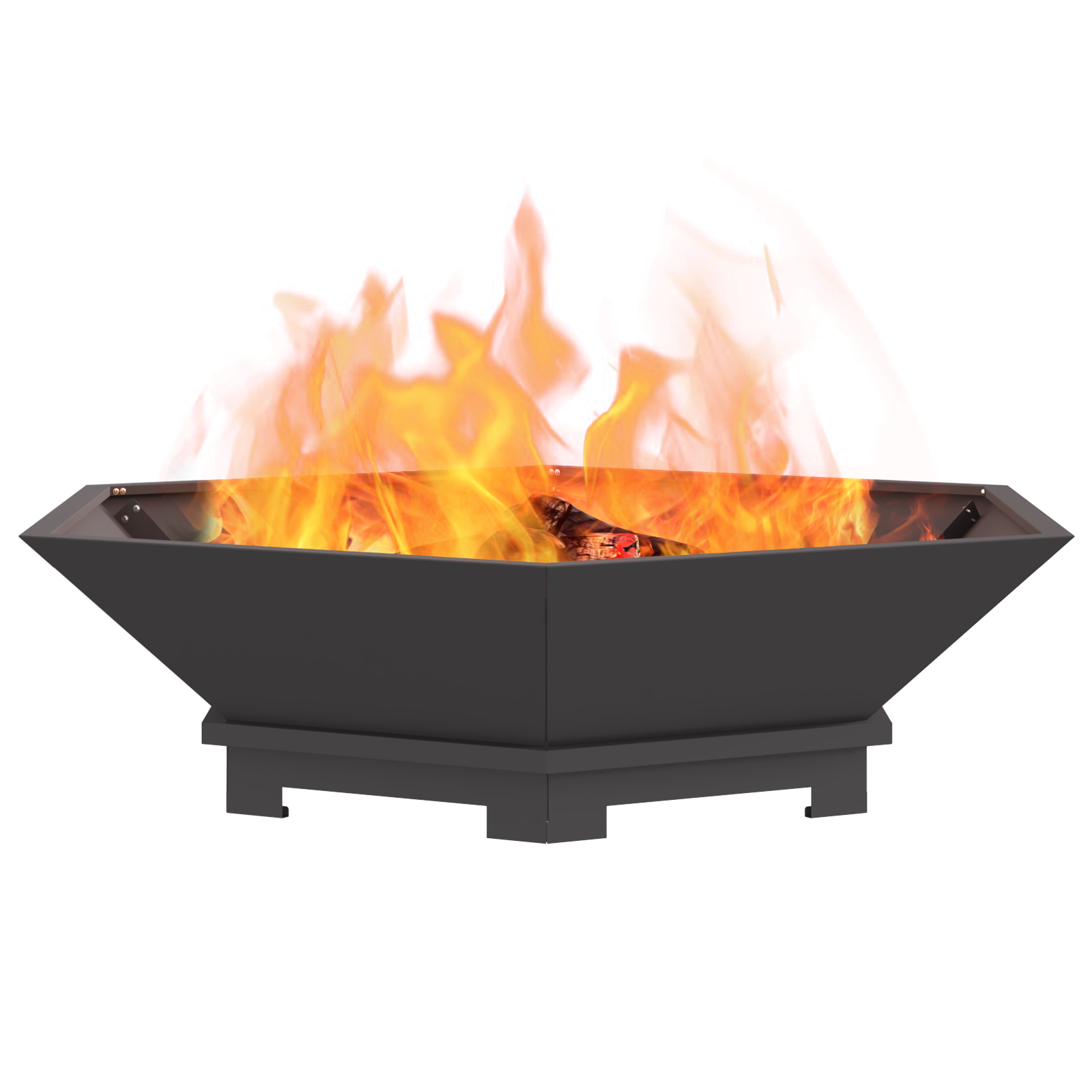 Feuerstelle Sechseckig Schwarz Stahl