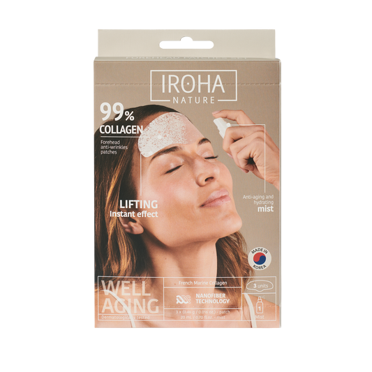 IROHA NATURE 99 Colágeno Patches für die Stirn 3 Stück