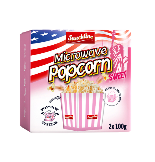 Snackline Microwellen Popcorn süß 200g - 2x100g